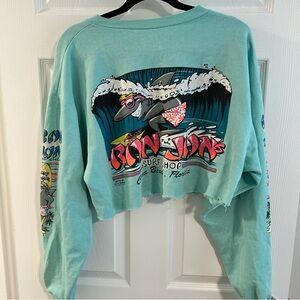 Ron Jon Surf Shop 1989 Vintage Hanes Made in USA Cropped Sweatshirt